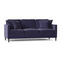 Langley Street® Del Lago 88.5" Square Arm Sofa Faux Leather/Polyester in Indigo | 38.5 H x 88.5 W x 37.5 D in | Wayfair