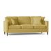 Langley Street® Del Lago 88.5" Square Arm Sofa Faux Leather/Polyester in Brown | 38.5 H x 88.5 W x 37.5 D in | Wayfair