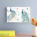 Bungalow Rose Peacock Glory I by Dina June - Wrapped Canvas Painting Print Canvas in Blue/Green/White | 12 H x 18 W x 1.25 D in | Wayfair