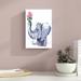 Indigo Safari Elephant Holding Flowers - Wrapped Canvas Painting Print Canvas in Gray/White | 12 H x 8 W x 1.25 D in | Wayfair