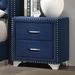 Willa Arlo™ Interiors Finchley 2 - Drawer Nightstand Wood/Upholstered in Blue | 25.5 H x 24 W x 19.5 D in | Wayfair