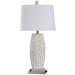 Brie White Sand Painted Vase Table Lamp