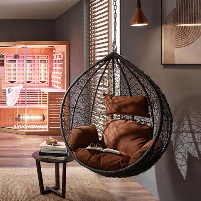 Polyrattan Hängesessel cielo Farbe: Braun, Ausstattung: Korb und Kissen Poly Rattan Hängesessel Image
