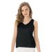 Plus Size Women's Lace-Trim Camisole by Comfort Choice in Black (Size 22/24)