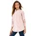 Plus Size Women's Long-Sleeve Kate Big Shirt by Roaman's in Antique Strawberry Stripe (Size 34 W) Button Down Shirt Blouse