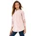 Plus Size Women's Long-Sleeve Kate Big Shirt by Roaman's in Antique Strawberry Stripe (Size 16 W) Button Down Shirt Blouse