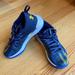 Under Armour Shoes | Guc Under Armour Boys Basketball Sneakers Size 4 | Color: Blue/Yellow | Size: 4b