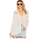 Free People Tops | Free People Katie Bird Ivory Crochet Button Down M | Color: White | Size: M