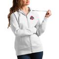 Women's Antigua White Ohio State Buckeyes Victory Full-Zip Hoodie