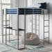 Cato Loft Bed w/ Bookcase by Mack & Milo™ kids Metal in Gray | 72 H x 57.5 W x 80 D in | Wayfair D47ABFD59BBB436B869D5242D6732903