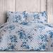 Red Barrel Studio® Isabella 300 Thread Count Cotton Oversized Quilt Set Queen Cotton Sateen in Blue | Queen Quilt + 2 Shams | Wayfair