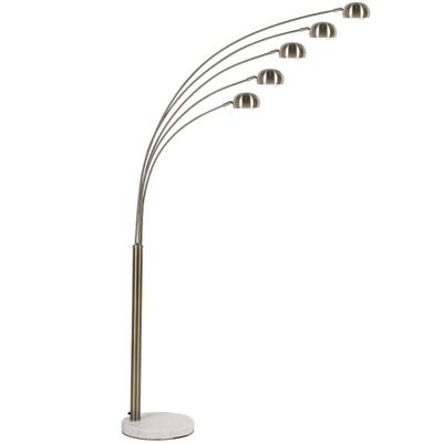 Beliani - Stehlampe Gold Metall 210 cm 5-flammig Marmorfuß verstellbare Schirme langes Kabel mit Image