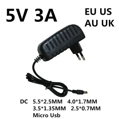 Adaptateur Micro Usb Ac/DC 5 V/3A/3000ma 1 pièce prise EU/US/AU/UK chargeur 5 V pour tablette