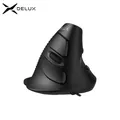 Delux-Souris verticale filaire/sans fil M618RP 6 boutons optique ergonomique pour droitier avec