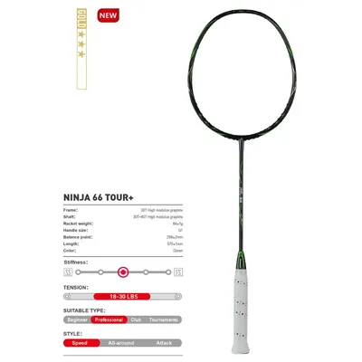 Kawasaki-Raquette de badminton en fibre de carbone NINAlban66 Pro raquette de tennis avec cadeau