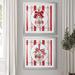 The Holiday Aisle® Candy Cane Christmas I - 2 Piece Painting Print Set Paper, Solid Wood in Green/Red/White | 30.5 H x 61 W x 1.5 D in | Wayfair