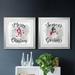 The Holiday Aisle® Snowman Merry Christmas - 2 Piece Textual Art Print Set Paper, Solid Wood in Black | 17.5 H x 35 W x 1.5 D in | Wayfair