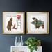 The Holiday Aisle® Wild Christmas I - 2 Piece Picture Frame Painting Print Set Paper, Solid Wood in Black | 17.5 H x 35 W x 1.5 D in | Wayfair