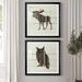 Millwood Pines Woodland Moose - 2 Piece Picture Frame Graphic Art Print Set Paper in Brown/Green/Yellow | 34.5 H x 69 W x 1.5 D in | Wayfair