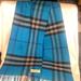 Burberry Accessories | Burberry Peacock Blue Cashmere Scarf. Beautiful! | Color: Black/Blue | Size: 12" X 66"