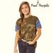 Free People Tops | Hp Free People Clarity Camo Combo T-Shirt Top Army Green Blue Paisley Nwt | Color: Blue/Green | Size: S