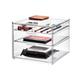 iDesign 3-Drawer Tall Box from the Signature Series by Sarah Tanno, Large Plastic PET Organiser, Makeup Storage, Clear/Matte White, 21 x 20.3 x 17.8 cm