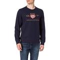 GANT Men's Archive Shield C-Neck Sweatshirt, Evening Blue, M