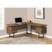 "Computer Desk / Home Office / Corner / Left / Right Set-Up / Storage Drawers / 70""L / L Shape / Work / Laptop / Metal / Laminate / Walnut / Black / Contemporary / Modern - Monarch Specialties I 7610"