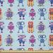 East Urban Home Alien Fabric By The Yard, Repeating Print Of Colorful Robots Mechanical Design Of Funny Shapes in White | 36 W in | Wayfair