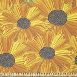 East Urban Home Ambesonne Gerber Daisy Fabric By The Yard, Floral Illustration w/ Yellow & Orange Petals On Green in White | 36 W in | Wayfair