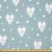 East Urban Home Ambesonne Scandinavian Fabric By The Yard, Hearts Valentines Day Idea Illustration w/ Pastel Blue Background, Square | Wayfair