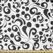 East Urban Home Ambesonne Black & By The Yard, Curly Lines & Swirls Nature Abstraction Floral Style Leaf Shapes Art in White | 36 W in | Wayfair