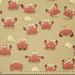 East Urban Home Crabs Fabric By The Yard, Playful Sea Animals On A Sandy Beach w/ Shells Design Fauna in White | 36 W in | Wayfair