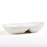Mikasa Swirl Divided Serving Dish, 12.25-Inch All Ceramic/Earthenware/Stoneware in White | 2.7 H x 6.9 W x 12.25 D in | Wayfair DJ100-345