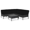 Latitude Run® 6 Piece Sectional Sofa w/ Coffee Table Rattan Synthetic Wicker/All - Weather Wicker/Wicker/Rattan in Black | Outdoor Furniture | Wayfair