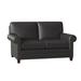 Bradington-Young Raylen 59.5" Genuine Leather Rolled Arm Loveseat Genuine Leather in Black | 35.5 H x 59.5 W x 39 D in | Wayfair