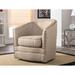 Armchair - Red Barrel Studio® Porter 29.64" Wide Tufted Yes Armchair Linen/Fabric in White/Brown | 27.3 H x 29.64 W x 28.47 D in | Wayfair