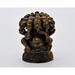 Bungalow Rose 5 Head Ganesh Figurine. Fine Hand Details w/ Lovely Gold Patina. 2 Inch Tall Metal in Yellow | 2 H x 1.5 W x 1 D in | Wayfair