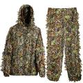 MOPHOTO Ghillie Suit 3D Leafy Camo Hunting Suits, Woodland Gilly Suits Hooded Gillies Suits for Men Youth, Leaf Camouflage Hunting Suits for Jungle Hunting, Shooting, Airsoft, Hallowee Costume