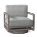 Bernhardt Tanah Teak Swivel Patio Chair w/ Cushions Wood in Gray/White | 26 H x 32 W x 31 D in | Wayfair O1202S_6032-110