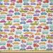 East Urban Home Cars Fabric By The Yard, Doodle Style Cars w/ Vibrant Colors Various Types Of Vehicles Truck Bus Limousine | 90 W in | Wayfair