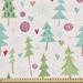 East Urban Home Ambesonne Christmas Fabric By The Yard, Christmas Theme Pine Trees Heart Motifs Snowflakes Illustration | 58 W in | Wayfair