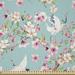 East Urban Home Ambesonne Flowers Fabric By The Yard, Watercolor Art Style Flying Crane Birds Pink Sakura Cherry Blossoms Exotic | 36 W in | Wayfair