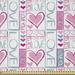 East Urban Home Ambesonne Romantic Fabric By The Yard, Valentines Day Love You Calligraphy w/ Hearts Pastel Colored Design | 72 W in | Wayfair