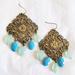Free People Jewelry | Free People New Statement Chandelier Boho Earrings | Color: Blue/Gold | Size: Os