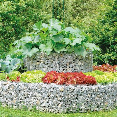 Hochbeet Gabione Steinkorb ø 240/220 cm h 40 cm inkl. Trennfolie Garten - Bellissa