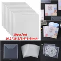 Pochettes de rangement en plastique transparent sacs de dossier scrapbooking timbres en papier