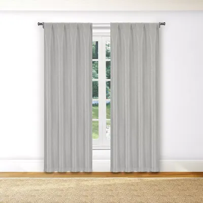 Silver Kelvin Isaac Solid Magnetic Blackout Curtain 38x84 