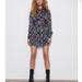 Zara Dresses | Floral Dress With Metallic Thread-Black-8573/451 | Color: Black/Pink | Size: Xs