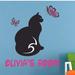 Design W/ Vinyl Cat Cats Butterfly Animals Cartoon Customized Wall Decal - Custom Personalized Name | 10 H x 8 W in | Wayfair zoe 679a